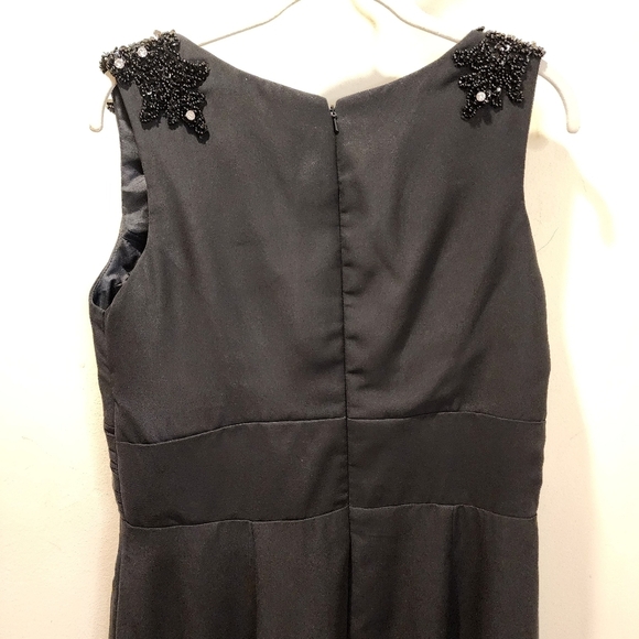 Women's Black Floor Length Gown Evening Formal Dress Fits M - Picture 5 of 11